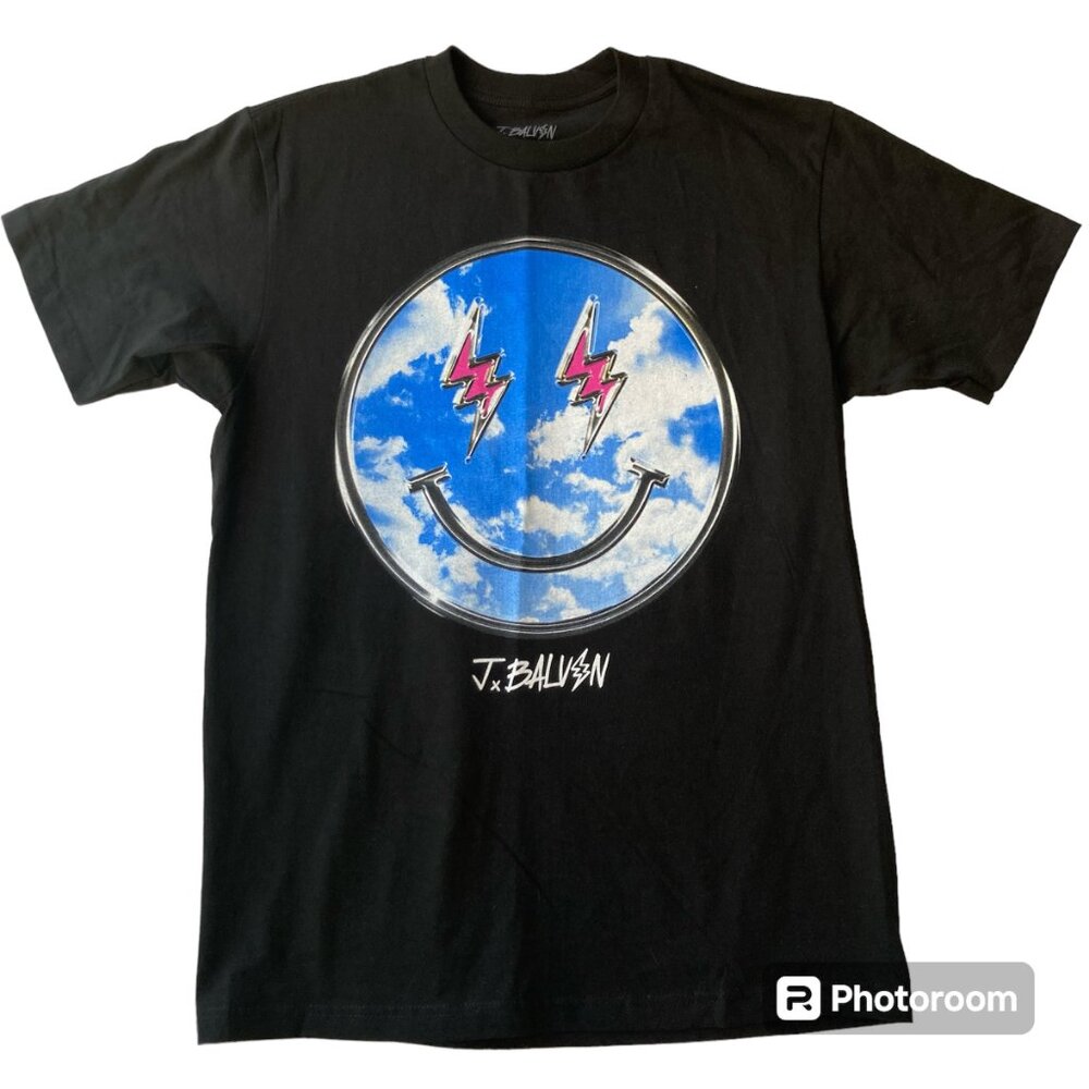 Jose J Balvin Concert Tour T-Shirt NWOT Size Large 2022 Promo Shirt Blue Smiling